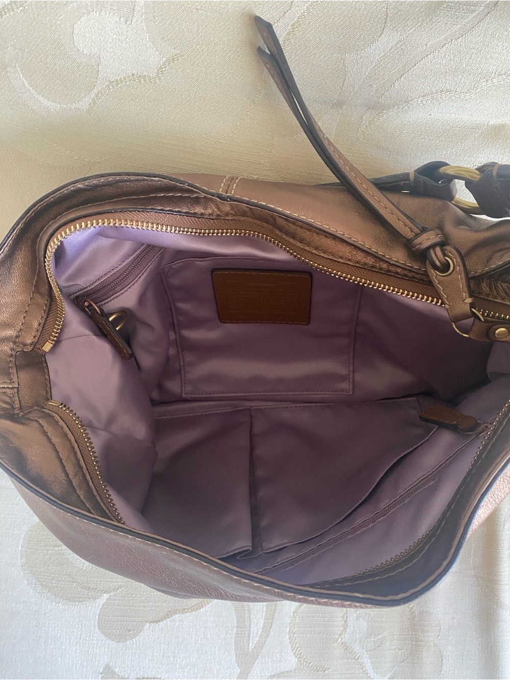 Vintage Coach 2008 Copper Leather Shoulder bag New with  tags - Picture 7 of 9